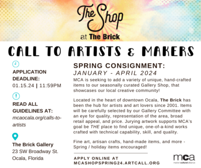 Call to Artists: The Shop at The Brick (Spring 2024)